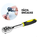 Kit Chaves Canhão Catraca Reversível Soquetes Profissional