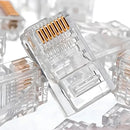 Pacote C/10 Conector Rj45 Cat5e Banho De Ouro Cabo Rede - LINK+
