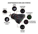 Adaptador USB 7.1 adaptador de áudio para laptop PC preto Nova Voo