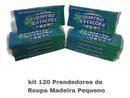 Kit 120 Prendedor De Roupa Pregador Varal Madeira 10 Duzias