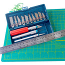 Kit Estilete Bisturi + Base Corte A4 Lanmax + Régua Aço 30cm