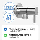 Registro Torneira Abs Cromado 1/2 Parede 1 Fosco Aço inox