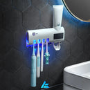Suporte Porta Escova Dentes Dipenser Pasta Esterelizador Uv Bargas