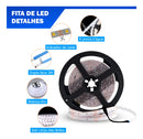 Fita Led Branco Frio 5m Bivolt 6500k 300 Leds Ip65 Com Fonte
