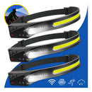 Kit 3 Lanternas de Cabeça HW LED Recarregável com Sensor de Movimento e Fita Ajustável USB – Leve, Potente e Mãos Livres