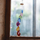 01 Mensageiro Sino Dos Ventos Ágata Com 7 Pedras Coloridas Colorido