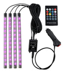 Iluminação Interior Neon Carro 12 Led Rgb Controle 12v Ritmo