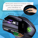 Mouse Gamer Para Jogo 3.200 Dpi Óptico Com Led Rgb Usb 7 Botões 4 Velocidades Dpi Ergonômico Casenn Preto