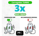 Carregador Turbo 30w 4.0 Tipo C Para Moto G31 G30 G22 Preto