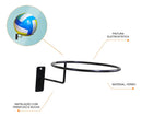 Kit 03 Suporte Parede Bola Futebol Basquete Volei + Parafuso Cor Preto Tamanho 14cm