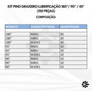 Kit 150 Uni Pino Bico Graxeiro Graxa Lubrificacao Reto/45/90