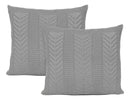 Kit 2 Capas De Almofada Decorativa Tricô 45x45 Sofá  Cinza
