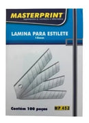 Lamina De Estilete Larga 18mm Masterprint Cx C/ 100 Unds