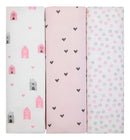 Cueiro Bebe Papi Composé Flanelado Estampado Rosa Casinha 80cmx60cm 100% Algodão