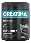Creatina Monohidratada Pote 300g Soldiers Nutrition 100% Pura Importada Performance Músculo Treino