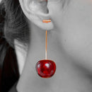 Brinco Cereja Ru Joias Banhado A Ouro 2 Peças