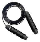 Corda De Pular Speed Rope Rolamento Cabo De Aço Profissional Rubber Fit Preto