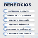 Torneira Esfera Jardim Quintal Tanque Metal Inox 1/2 X 3/4 Prateado Cromado Fosco Prateado