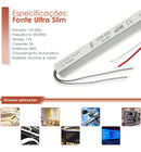Fonte Driver Slim Mini 12v 60w 5a Bivolt Ip20 P/ Fita Led