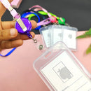 Protetor Para Crachá Transparente Com Cordão E Roller Clipe