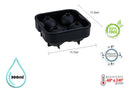 Forma De Gelo 04 Esferas 45mm Em Silicone Com Tampa Preto Weck