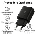 Carregador Super Rápido 25w Para Samsung Galaxy S24 S23 S22 S21 S20 Fe Ultra - Super Fast Cabo Blindado Tipo Usb C -dtimp