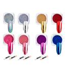 Kit 12 Pó Cromado Metalizado Holográfico Manicure Unha Gel