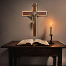 Cruz Crucifixo De Madeira P/ Parede Cristo São Bento  30 Cm Madeira