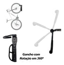Suporte Gancho Bike Parede Vertical Absolute 2 Unidades Cor Preto