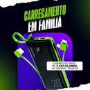 Power Bank 20.000 Mah Carregador Usb Portátil Com Cabo Carregamento Turbo Preto