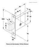 Trava De Segurança Tetra Para Porta De Madeira Dovale Cor Prateado