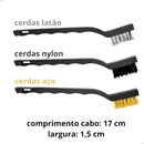 Kit 15 Escova Limpeza Cedas Aço Latão Náilon Grelha Cantinho