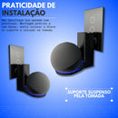 Suporte Tomada Parede Amazon Alexa Echo Dot 4ª E 5ª Geracao Cor Preto Stephan