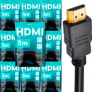 Kit 10 Cabos Hdmi 3m Gold Ultra High Speed 4k 120hz Blindado Full Hd 3d Premium Marqs Home Compatível Com Ps5 Tv Smart Projetor Pc