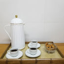 Garrafa Térmica De Café Laradore Roma - Branca E Dourada 1l Branca