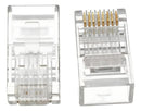 Kit 100 Conector Rj45 Utp Lan Cat5e Banho De Ouro Cabo De Rede - Link+