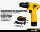 Parafusadeira Furadeira Sem Fio De 10mm 3/8 Tb-12a 1 Bateria Lítio 12v The Black Tools cor Amarelo