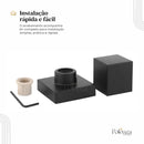Kit 2 Acabamento Quadrado Registro Padrão Deca Metal Potenza Preto Fosco