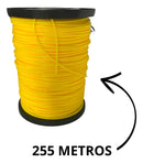 Bobina Fio Nylon Roçadeira 3mm Quadrado 2kg 245m Duraline Cor Amarelo