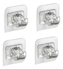 04x Suporte Varão Haste Cortina Adesivo Dupla Face Até 5kg Cor Transparente