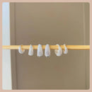 Trio Argolinha Gota Detalhes Prata Delicada Feminina Banhada