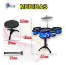Mini Bateria Banquinho Instrumento Infantil Menino Ninho Boy Cor Azul