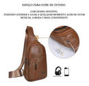 Bolsa Tiracolo Masculina Pochete Transversal Couro Ombro Top Cor Marrom