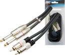 Cabo Audio Auxiliar 2 Rca X 2 P10 Mono Blindado Profissional