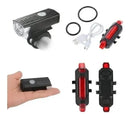 Kit Farol Bike Frontal + Pisca Traseiro Led Usb Recarregável