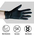 Luva Nitrílica Sem Pó Preta Tamanho P Inoven - 100 Peças