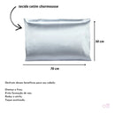 02 Fronhas De Cetim Anti Frizz 70cm X 50cm Par Cinza