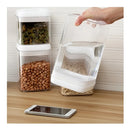 Kit 4 Potes Herméticos Acrílico Quadrado Empilháveis Trava Cor Branco