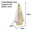 Imagem De Nossasenhora Perola Branca 15cm Com Pintura À Óleo Pérola Branca Com Centro Branco