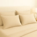 Kit 4 Fronhas Travesseiro 50x70 Malha Algodão Lisa Ma Bege